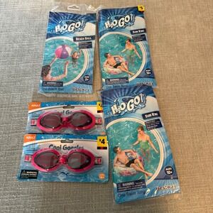 Pool Beach Bundle Swim Rings Goggles Ball Pink Blue Bestway NIP